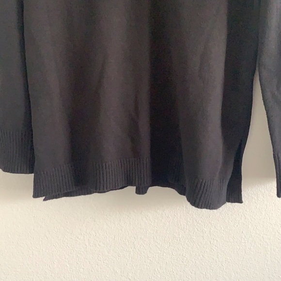 Anthropologie VNeck Black Wool Sweater Side Slit Size S. - Picture 7 of 11